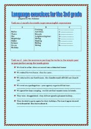 English Worksheet: language exaecices for the 3rd  grade 