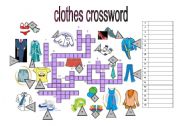English Worksheet: CLOTHES CROSSWORD