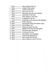 English Worksheet: there is,there are