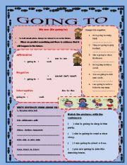 English Worksheet: Be going to