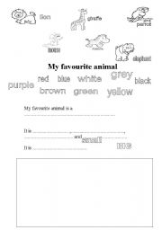 English Worksheet: Animals description