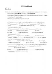 English worksheet: 0 and 1st conditionals