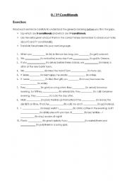 English Worksheet: 0 and 1st conditionals