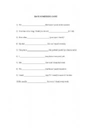 English Worksheet: have something done exercise