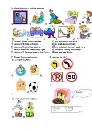 English Worksheet: must