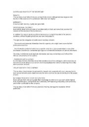 English Worksheet: Duties of the Secretary