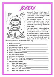 English Worksheet: MY NAME IS JOAHNA