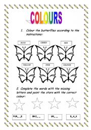 English Worksheet: Colours 