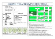 English Worksheet: ASKING FOR AND GIVING DIRECTIONS