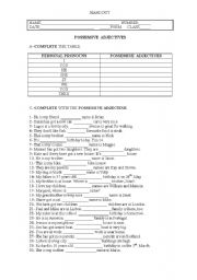 English Worksheet: Possessive adjecties