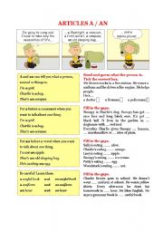 English Worksheet: Grammar - Articles A / AN
