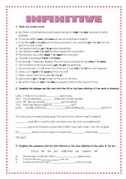 English Worksheet: infinitive 