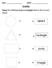 English Worksheet: sHAPES