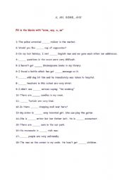 English Worksheet: some-any