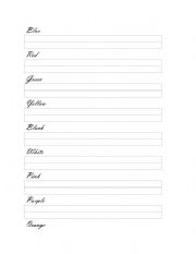 English Worksheet: COlors