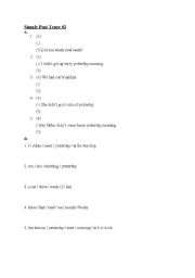 English worksheet: past tense