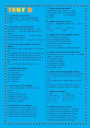 English Worksheet: TEST