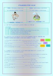 English Worksheet: If-Clauses (Type I and II) - rules & exercises