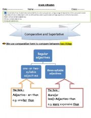 English worksheet: comparatives and superlatives