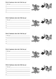 English worksheet: The monster has got...