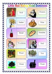 English Worksheet: Little Red Riding Hood Dominoes *2 pages*