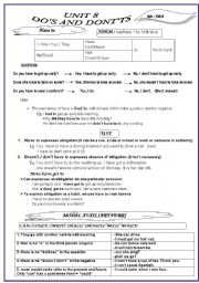 English Worksheet: OBLIGATION AND ADVICE 