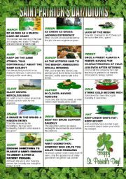 English Worksheet: SAINT PATRICKS DAY/IDIOMS