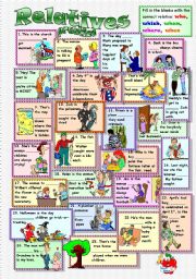 English Worksheet: Relatives (Pronoun and adverbs) 