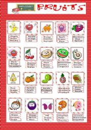 English Worksheet: fruits