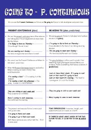 English Worksheet: GOING TO - PRESENT CONTINUOUS