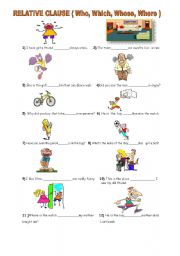 English Worksheet: relative clause