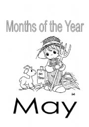 English Worksheet: color the months of the year