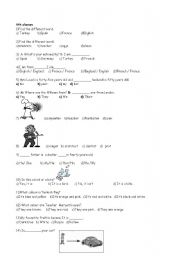 English Worksheet: 6th degree quiz