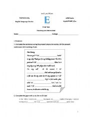English Worksheet: Grammar Test