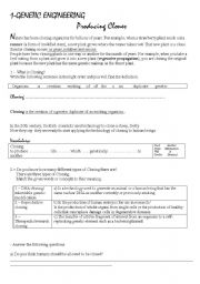 English Worksheet: Genetic Engineering