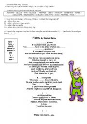 English Worksheet: Heroes Part 1