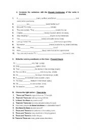 English Worksheet: Grammar worksheet - 1st part