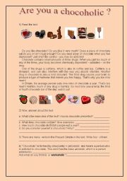 English Worksheet: Are you a chocoholic?