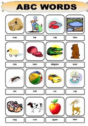 English Worksheet: ABC Words - Flashcard