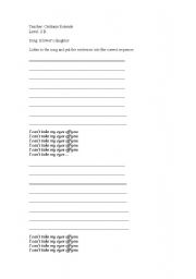 English worksheet:  song: the blowers daughter