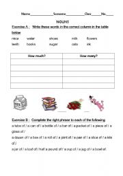 English worksheet: Nouns