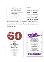 English Worksheet: design your invititation