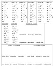 English Worksheet: Numbers up to ten