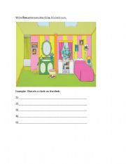 English Worksheet: Describe the room.