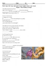 English Worksheet: Tangled - When will my life begin