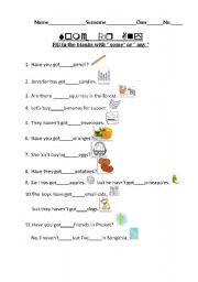 English Worksheet: Some Or Any