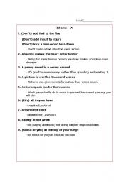English Worksheet: teaching idioms