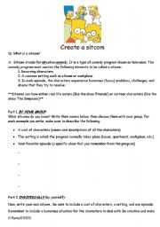 English Worksheet: Create a sitcom