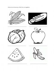 English Worksheet: Fruit and vegetables worksheet