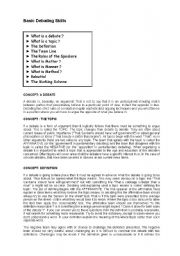 English Worksheet: basic debating skill